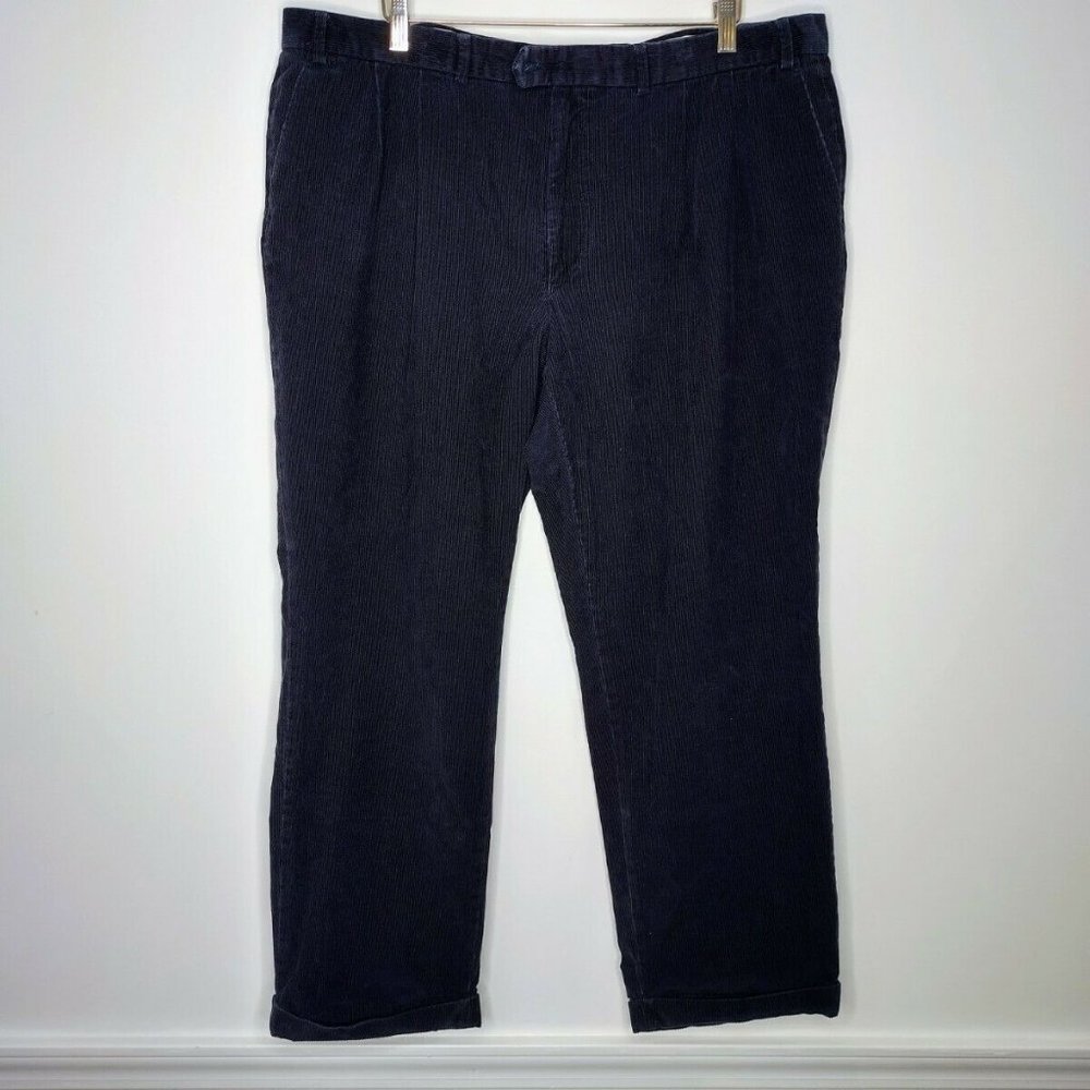 Lauren Ralph Lauren Men's 42x30 (40X29) Blue Corduroy Straight Cuffed Pants